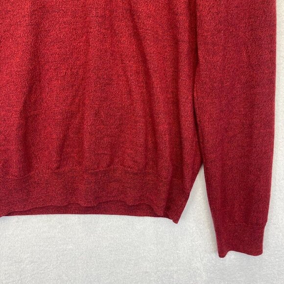 Express 100% Merino Wool Holiday Sweater Mens Size Medium Modern Fit Red V-Neck - Picture 6 of 10